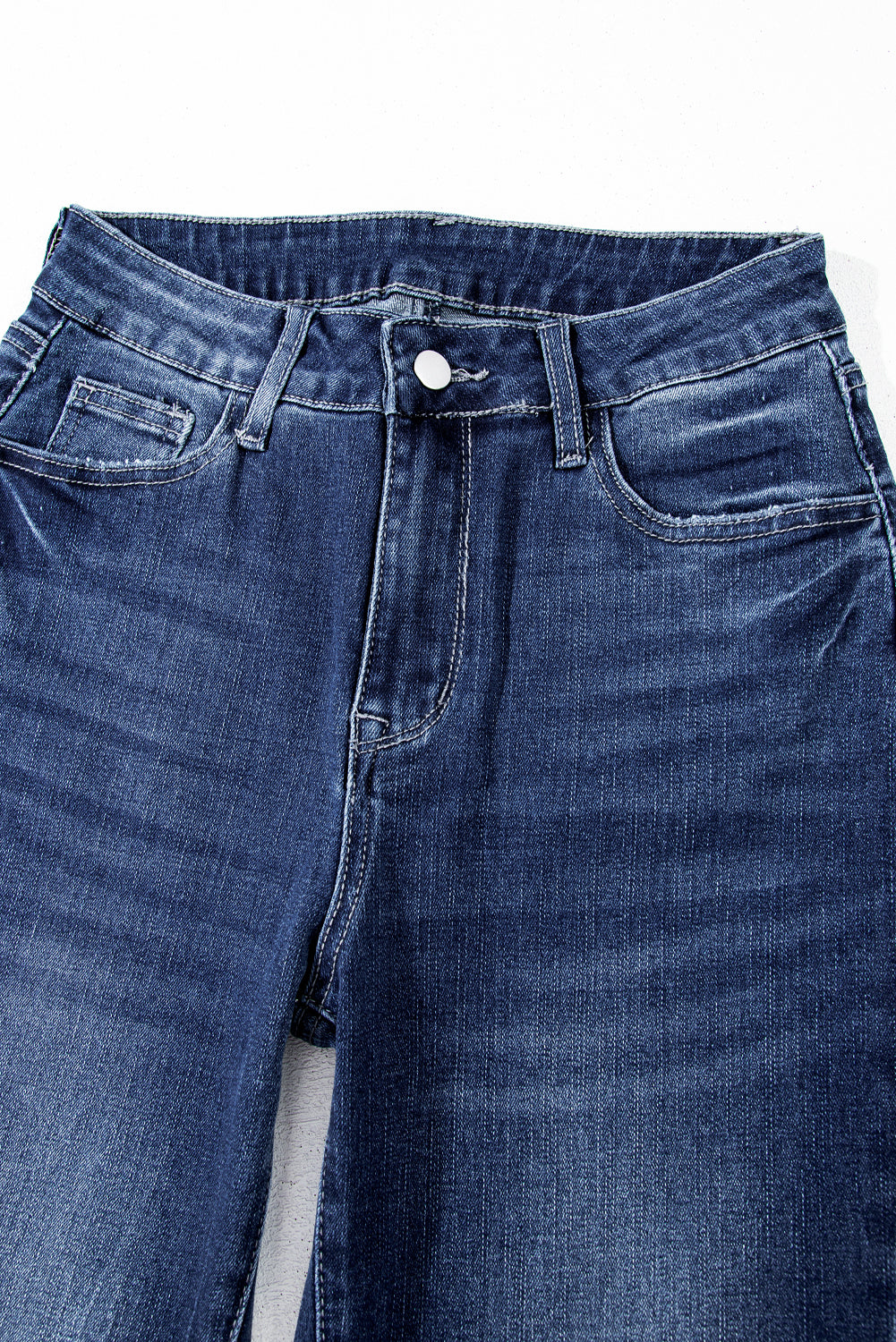 Mineral Wash Raw Hem Flare Jeans