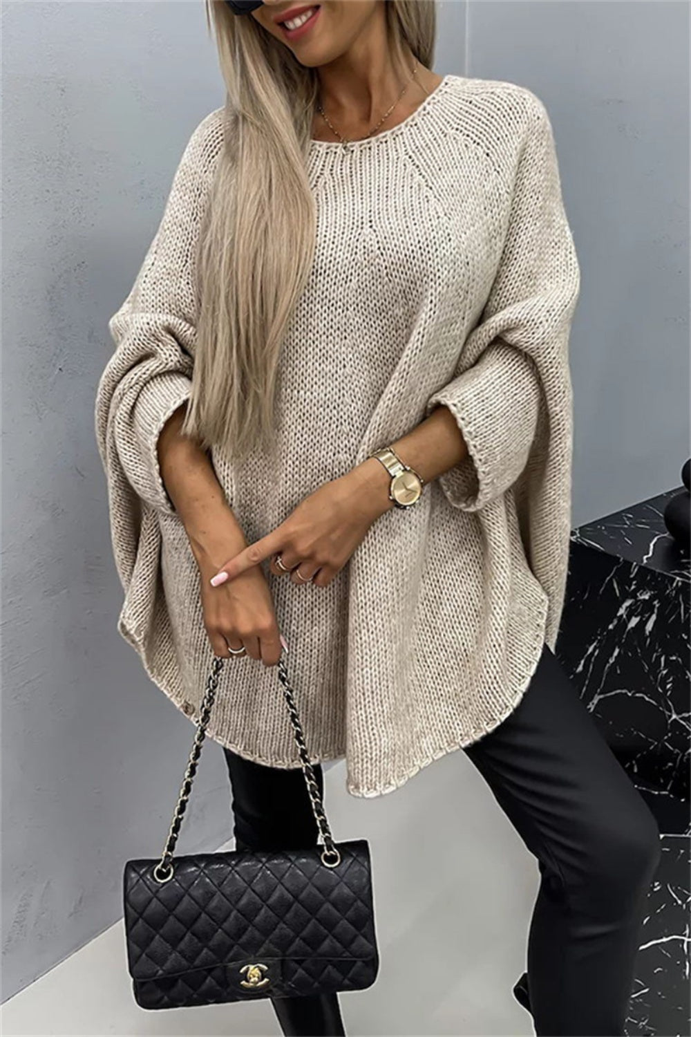 Neutral Batwing Sweater