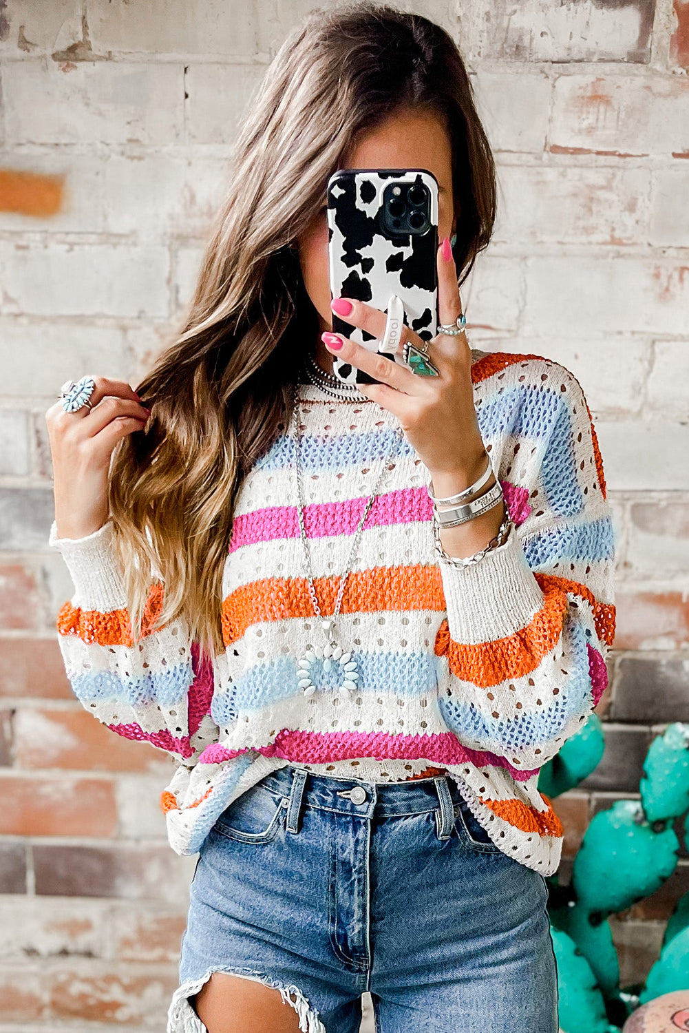 Multicolor Stripe Knitted Sweater