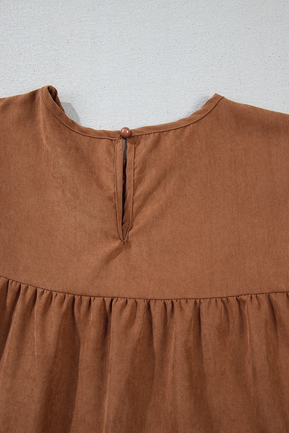 Chestnut Crochet Ruffled Mini Dress