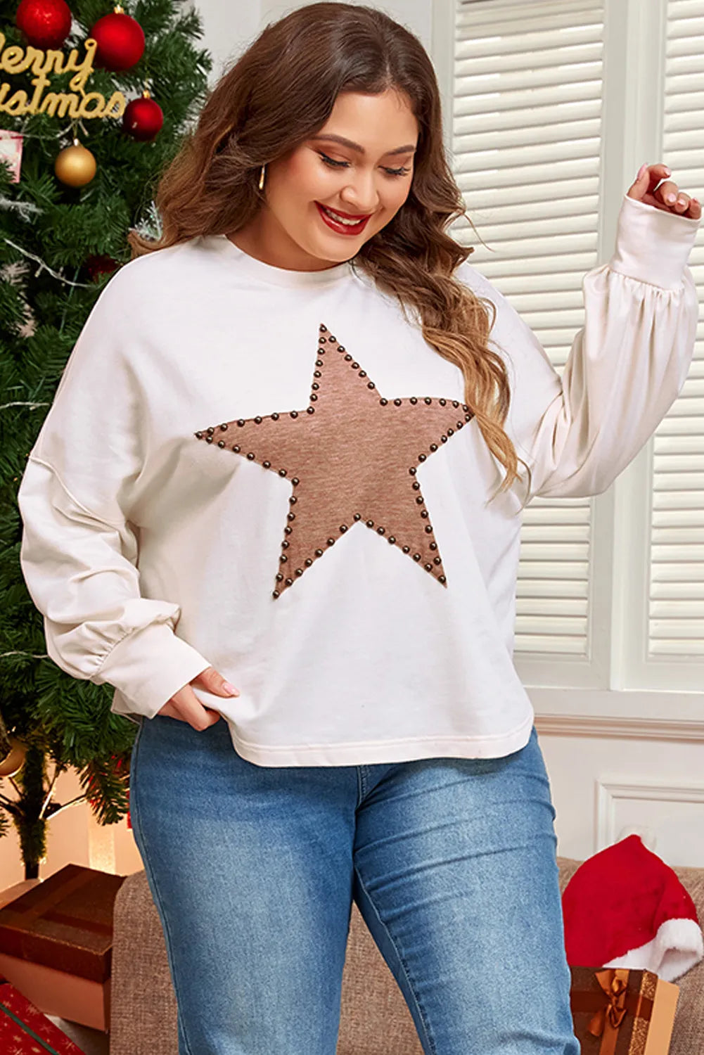 Studded Star Long Sleeve Blouse