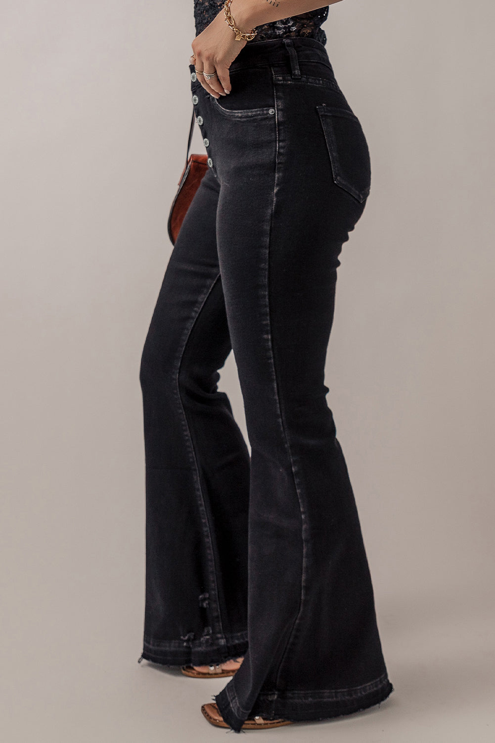 Black High-Waisted Flare Jeans