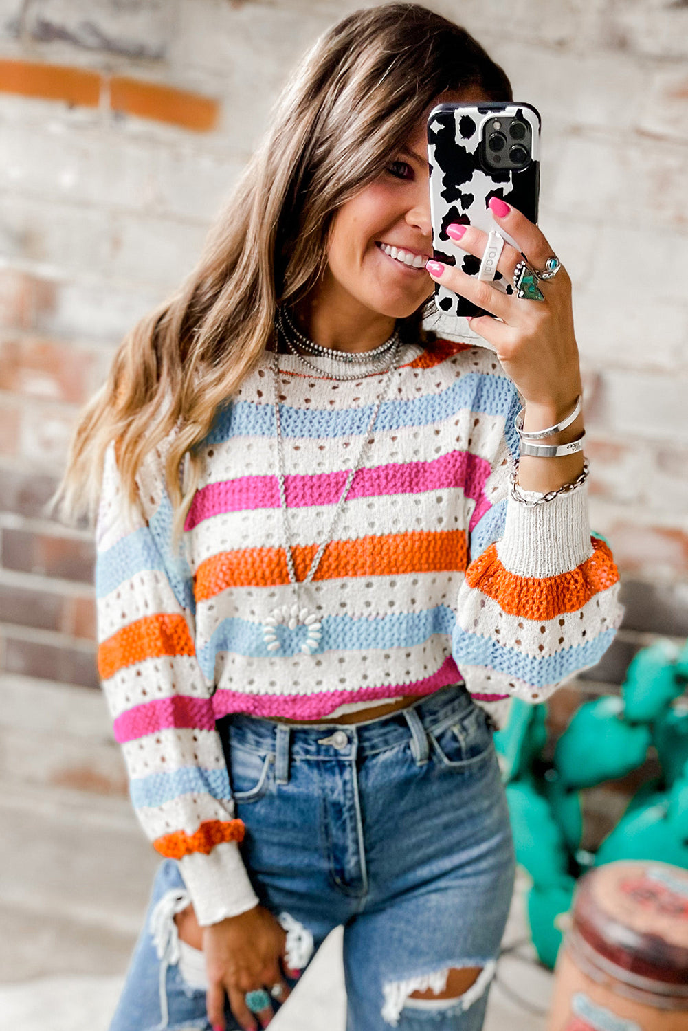 Multicolor Stripe Knitted Sweater