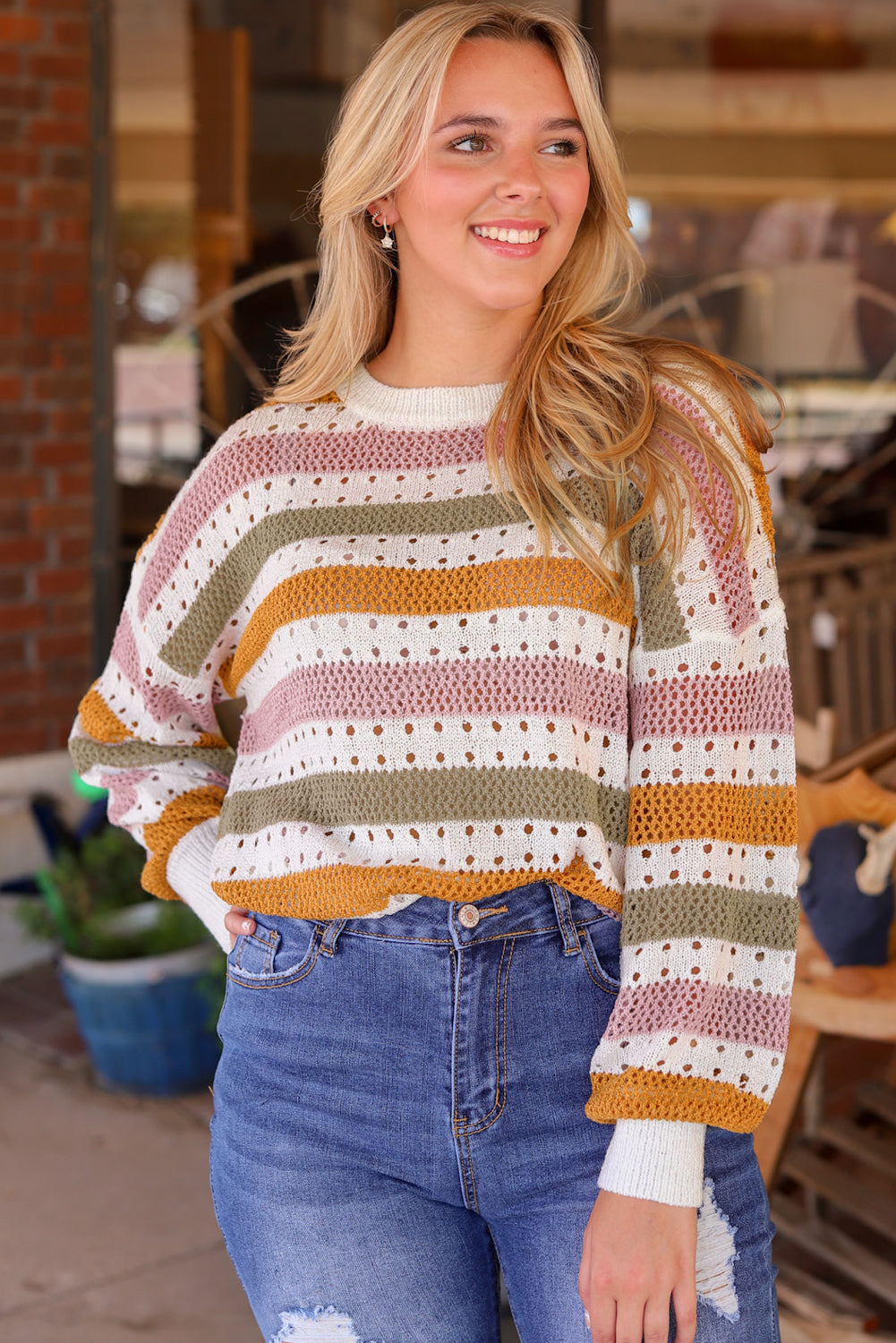 Multicolor Stripe Knitted Sweater