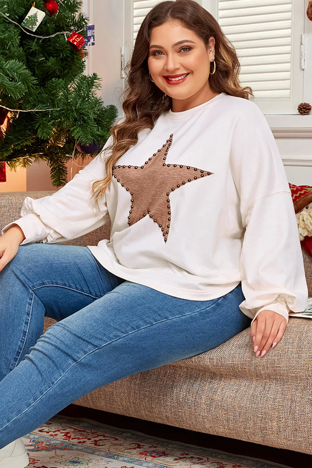 Studded Star Long Sleeve Blouse