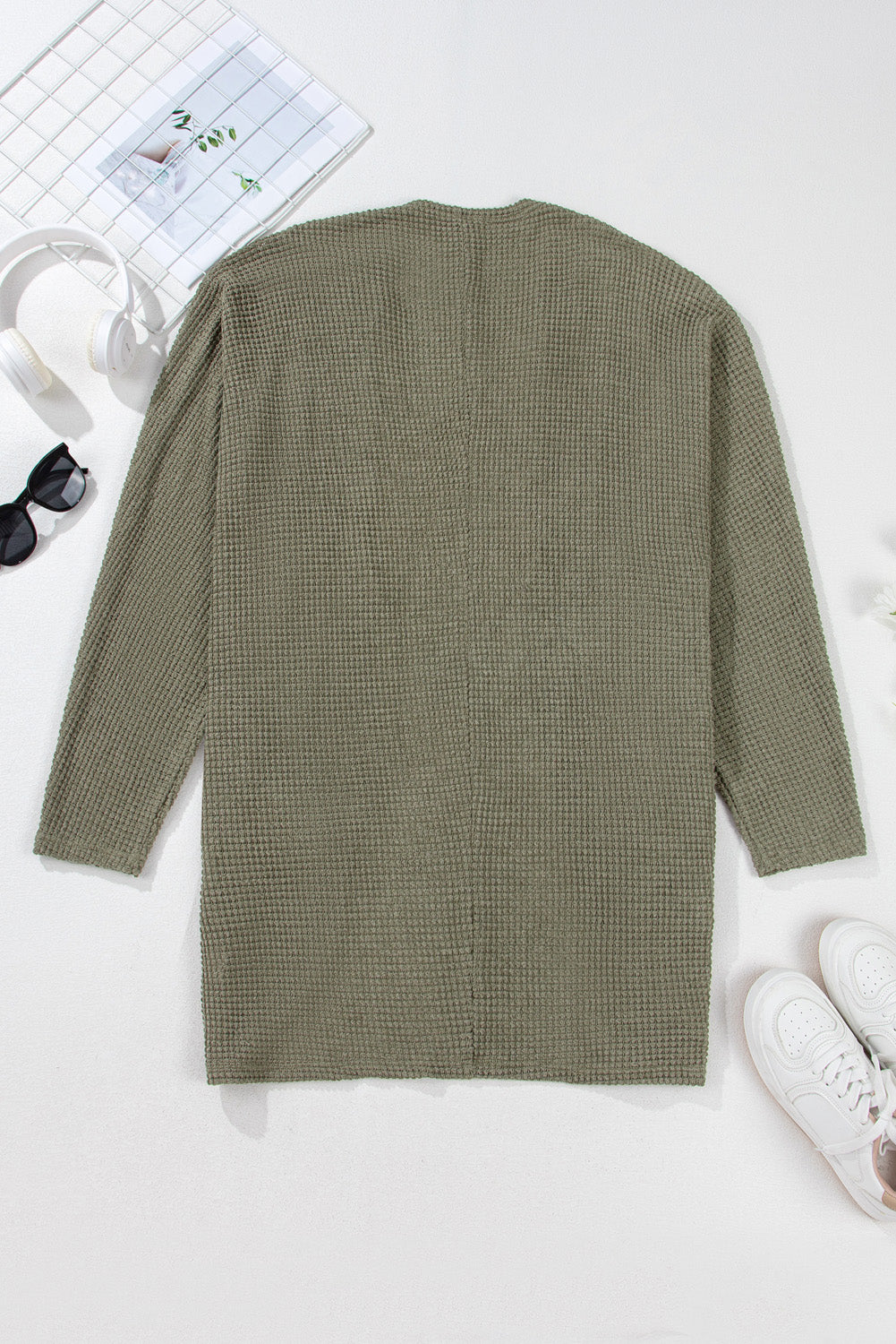 Seagrass Waffle Knit Cardigan