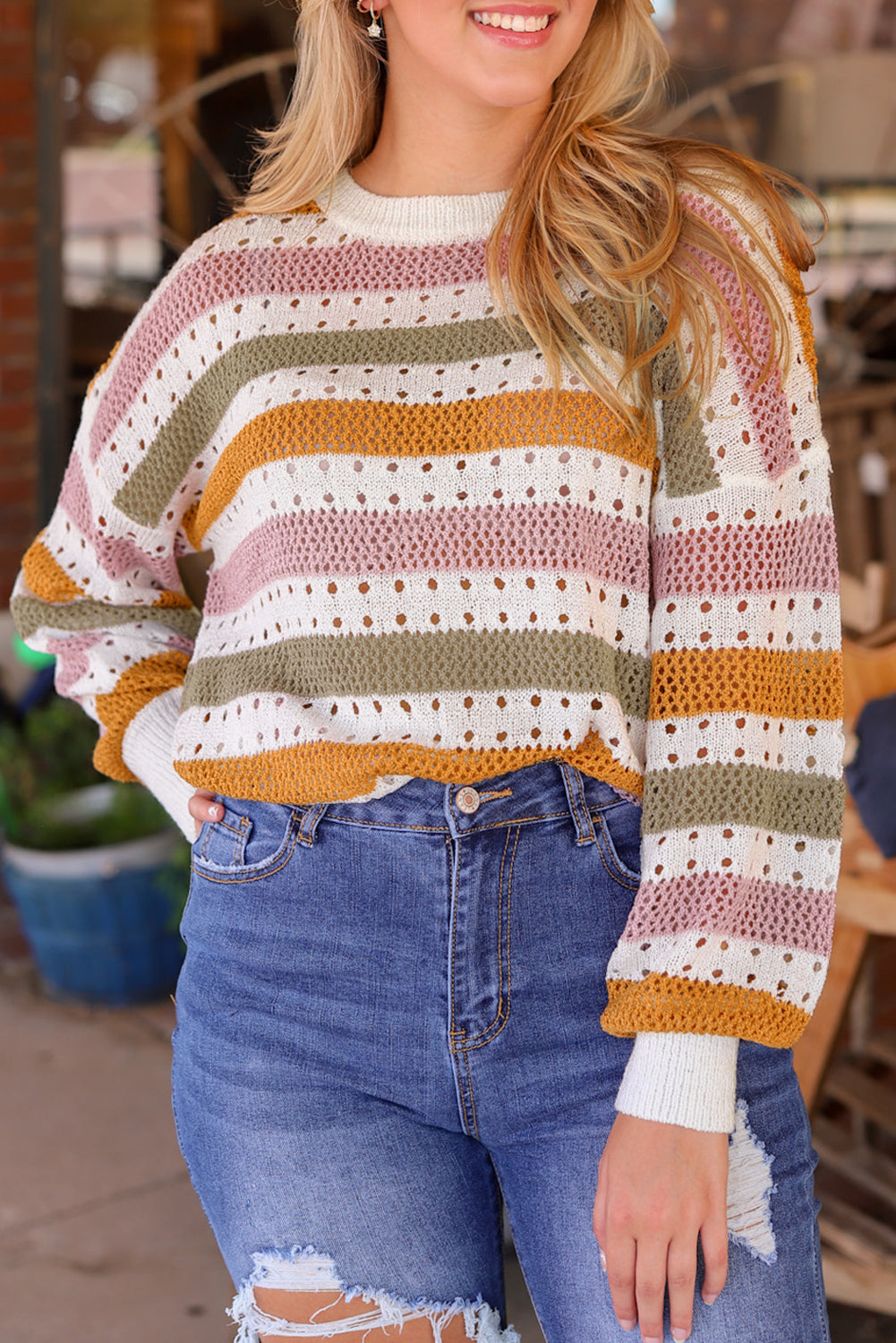 Multicolor Stripe Knitted Sweater