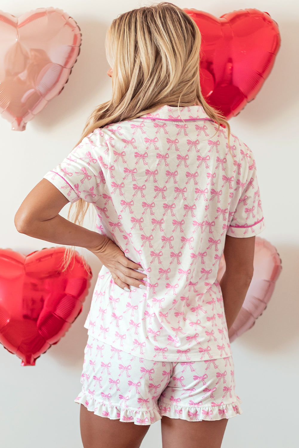 Pink Bowknot Pajama Set