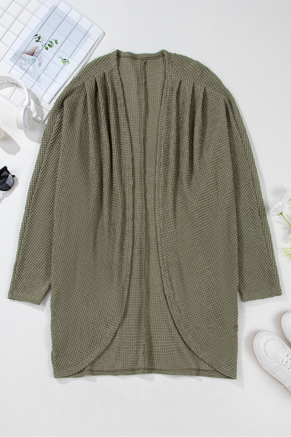 Seagrass Waffle Knit Cardigan