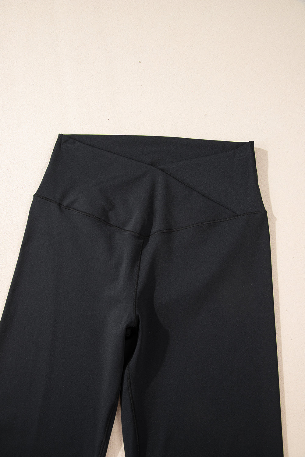 Black High Waist Flare Leggings