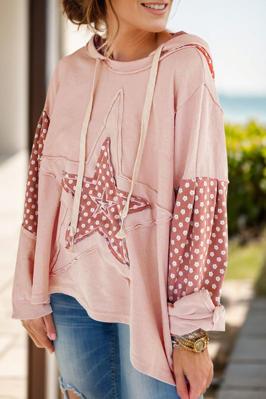 Printed Star Long Sleeve Hoodie