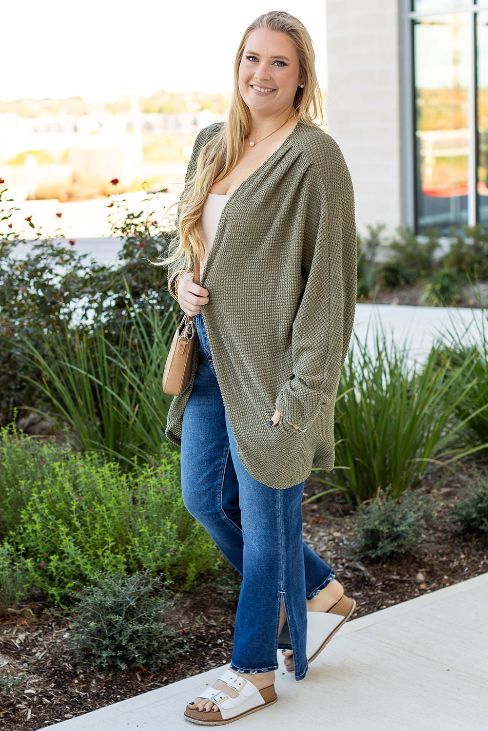 Seagrass Waffle Knit Cardigan