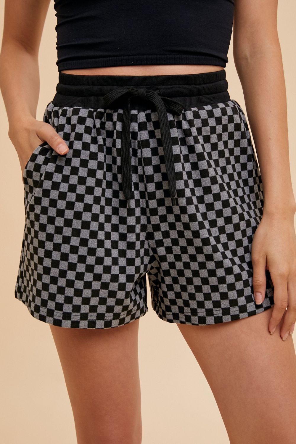 Checkered Top & Shorts Set