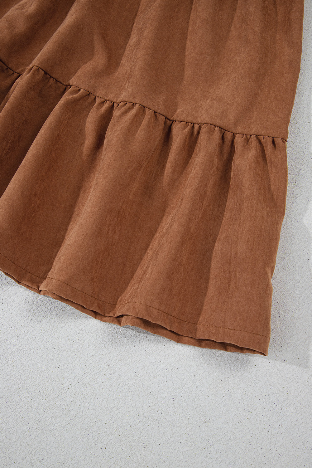 Chestnut Crochet Ruffled Mini Dress