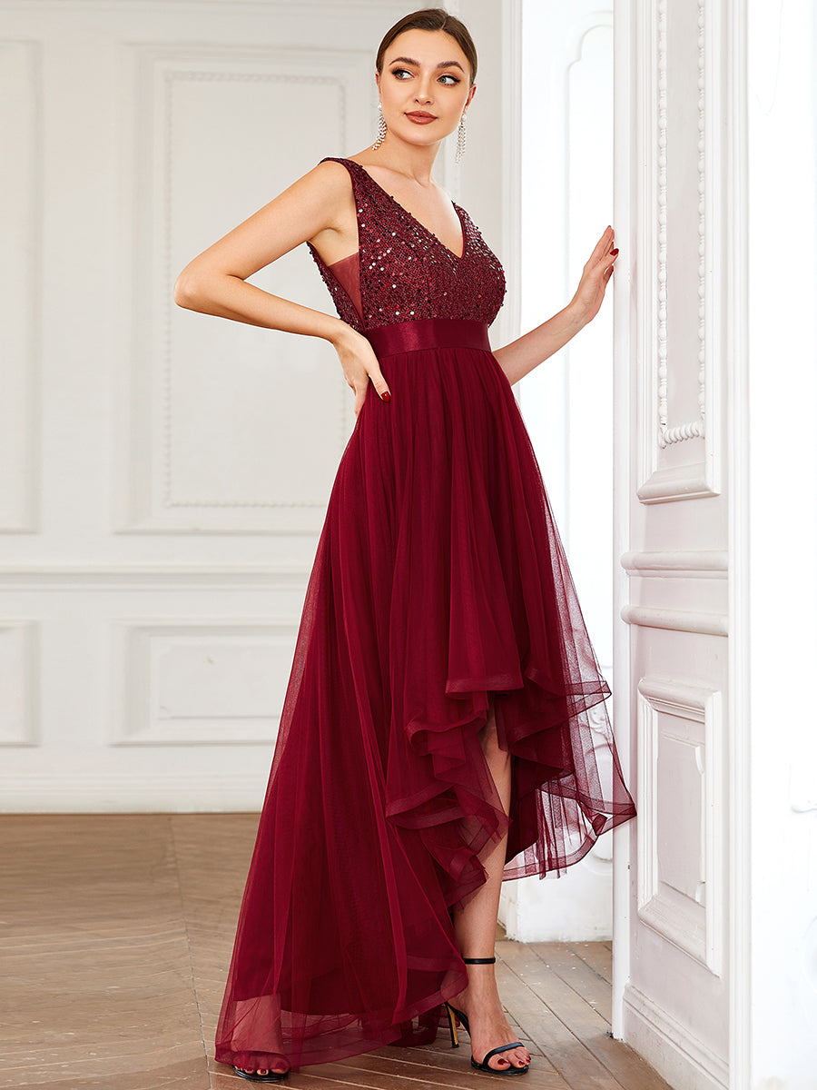 "Show Your Sparkle" Evening Dress w/ Asymmetrical Hem