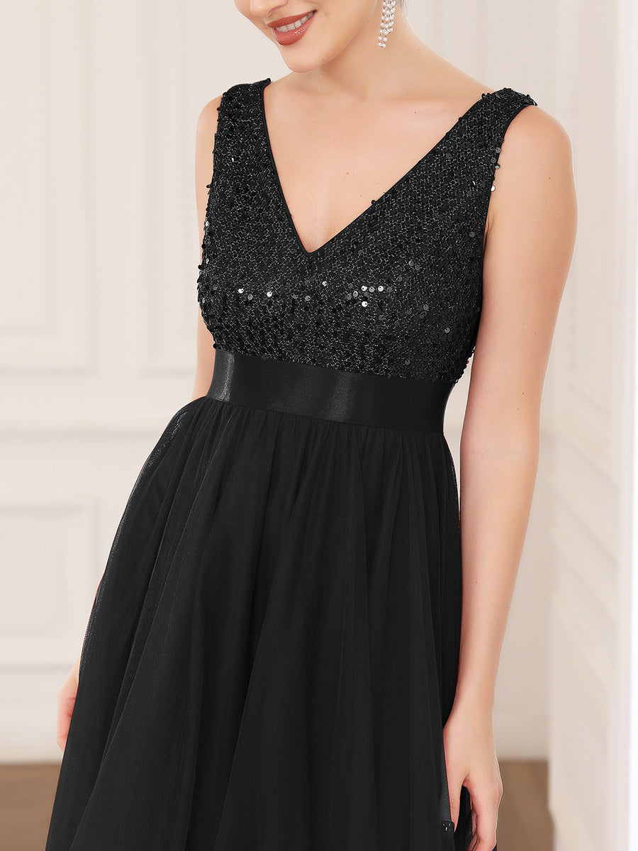 "Show Your Sparkle" Evening Dress w/ Asymmetrical Hem