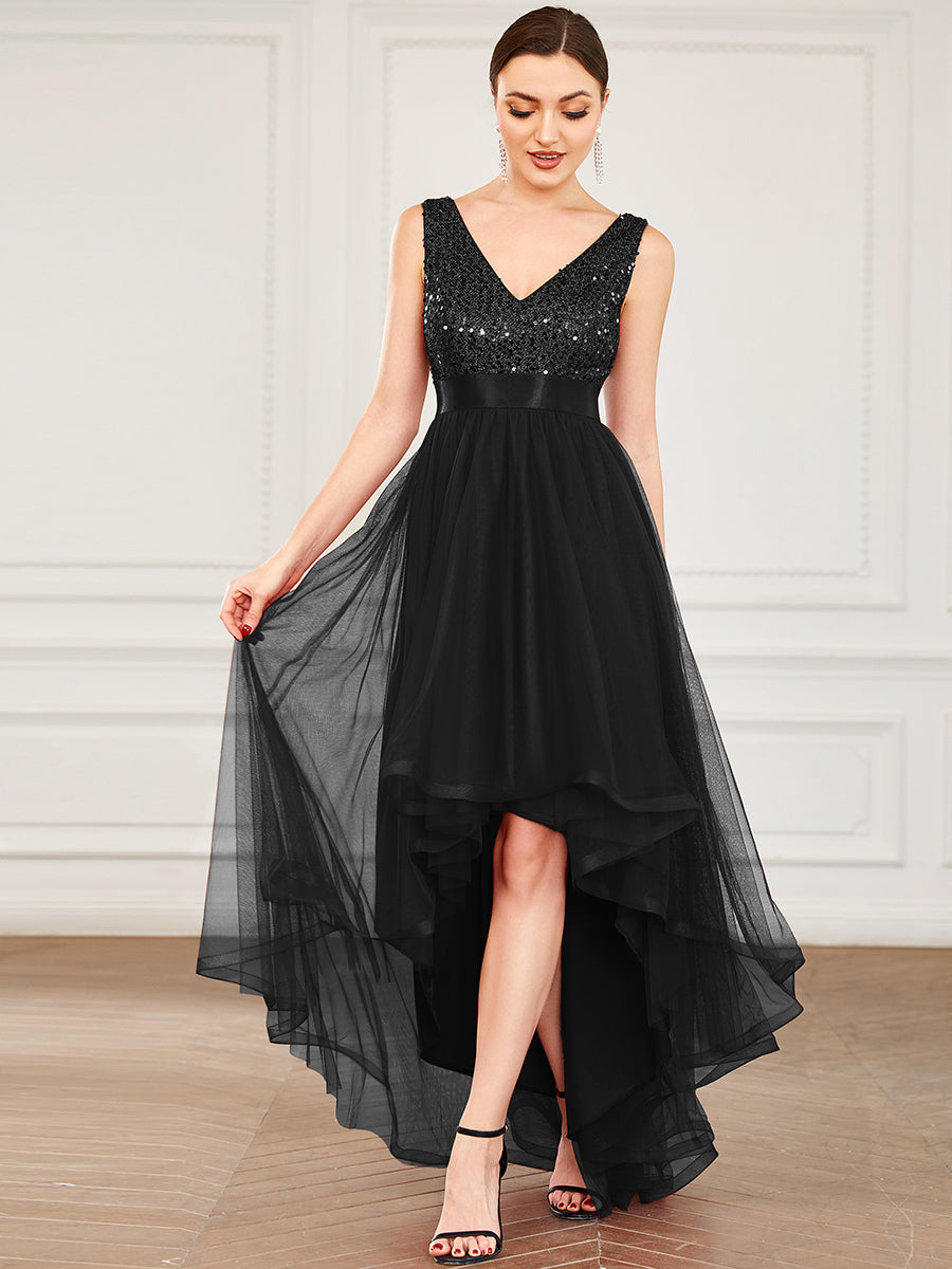 "Show Your Sparkle" Evening Dress w/ Asymmetrical Hem