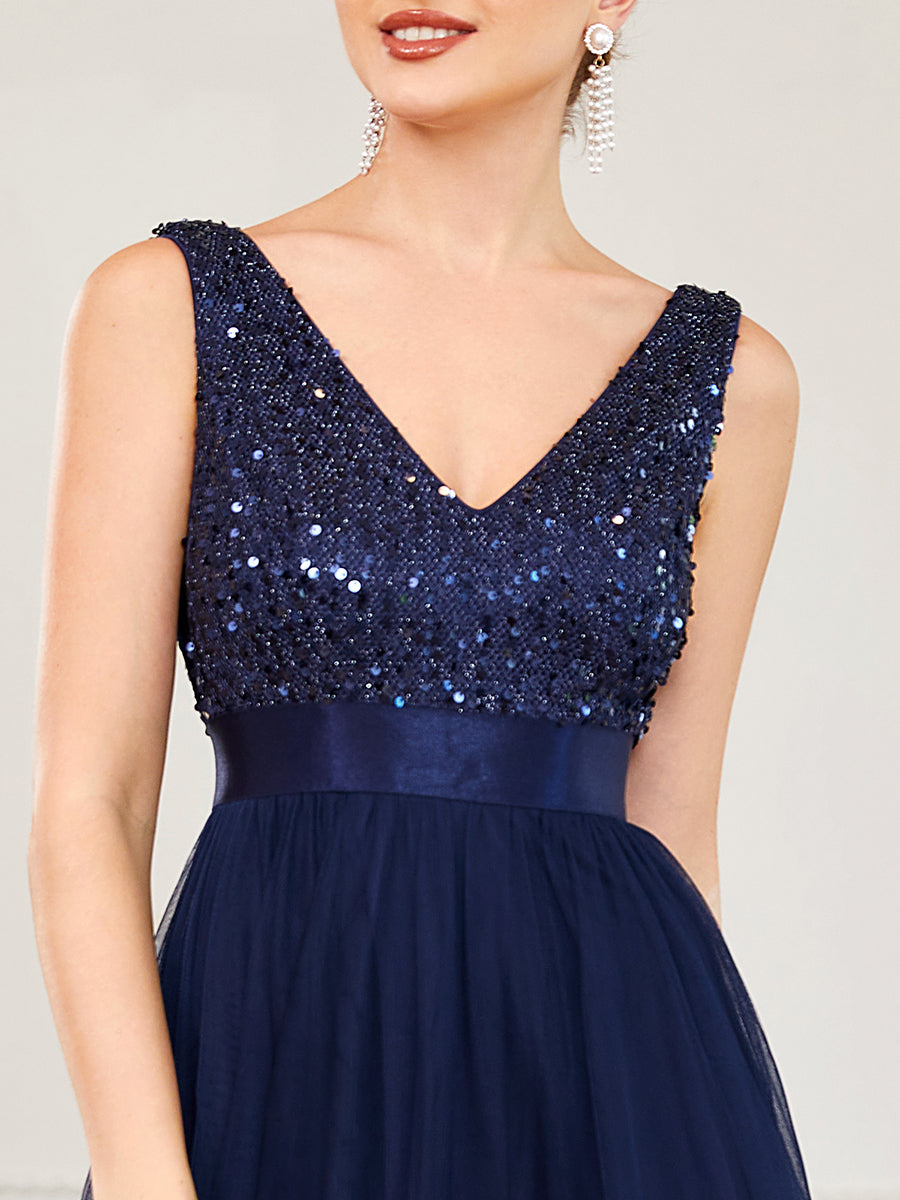 "Show Your Sparkle" Evening Dress w/ Asymmetrical Hem