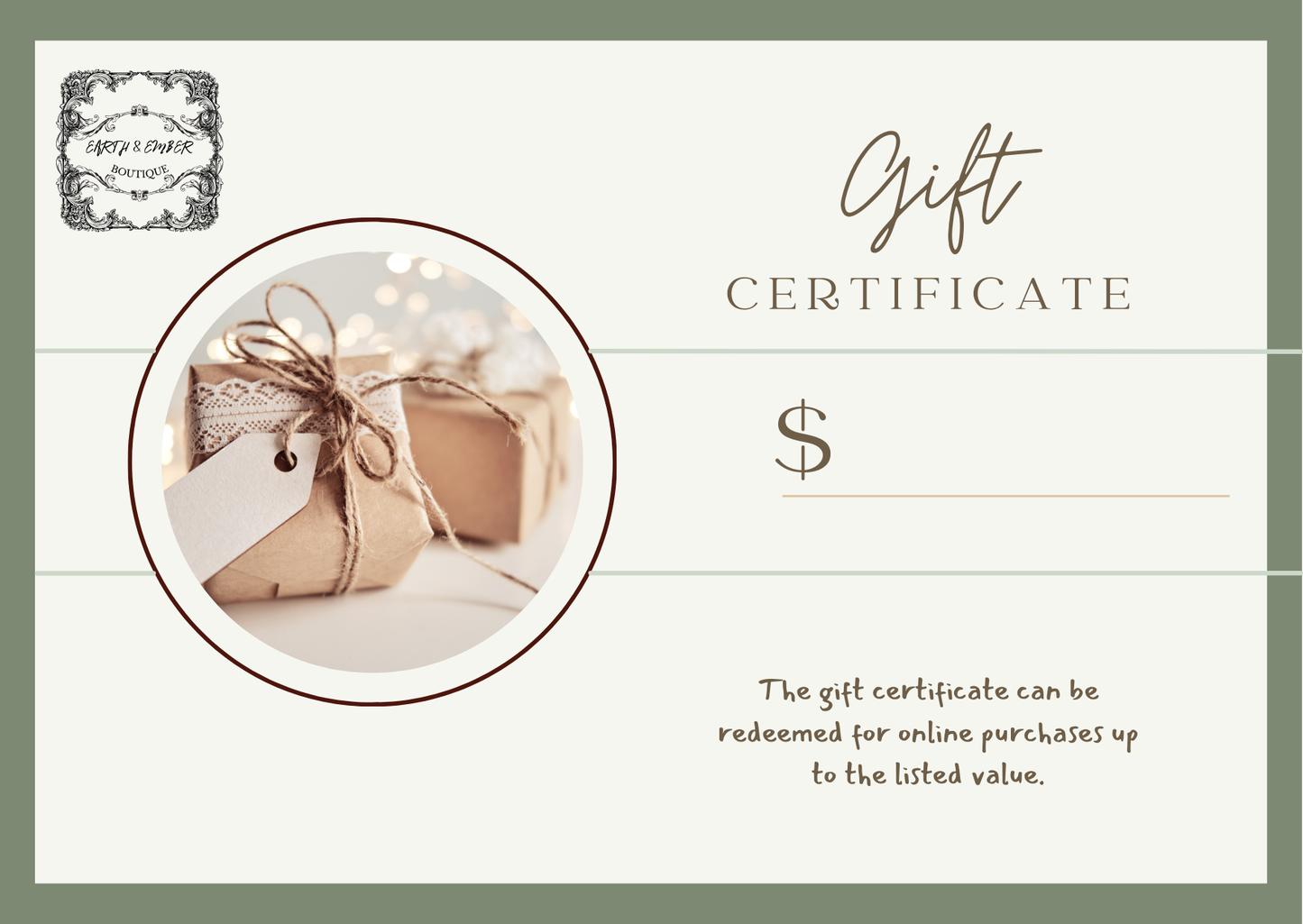 Earth & Ember Boutique Gift Card