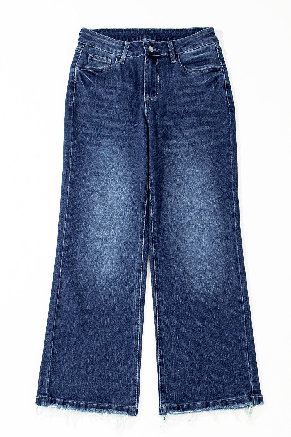 Mineral Wash Raw Hem Flare Jeans