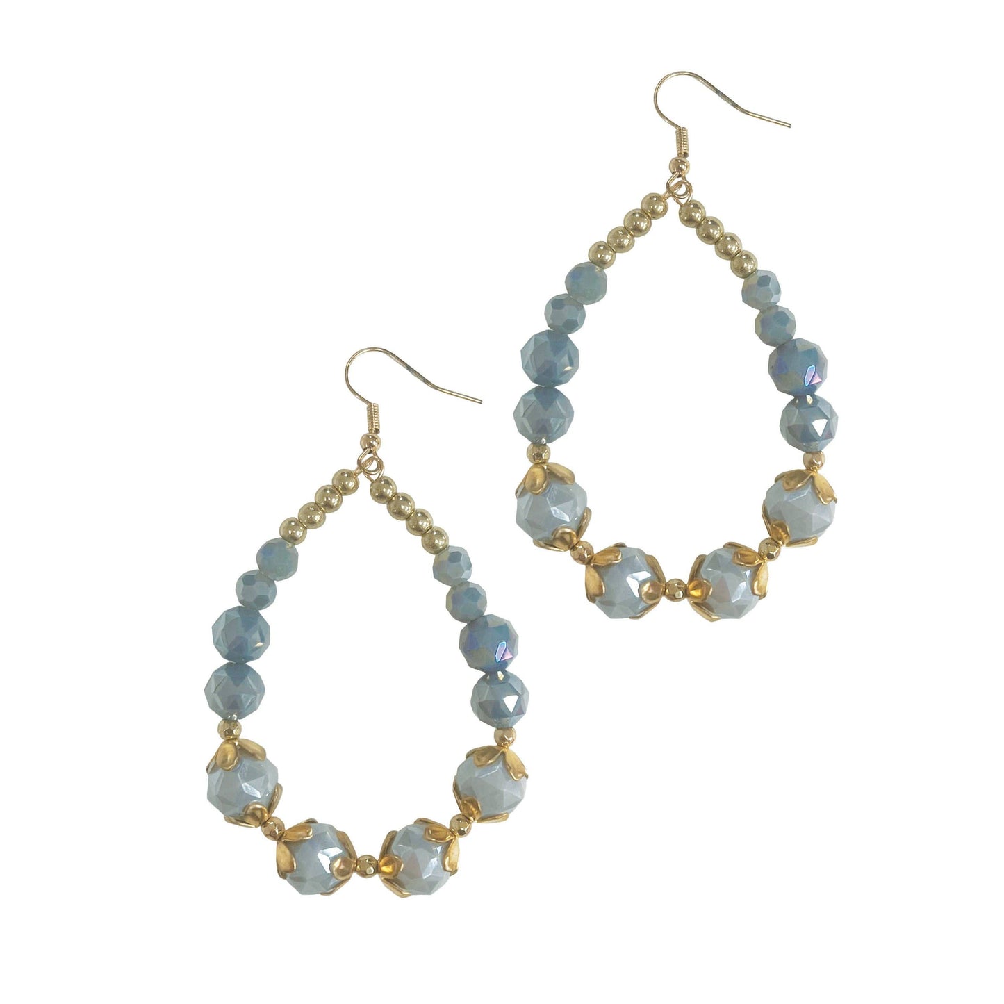 Grey Beaded Earrings