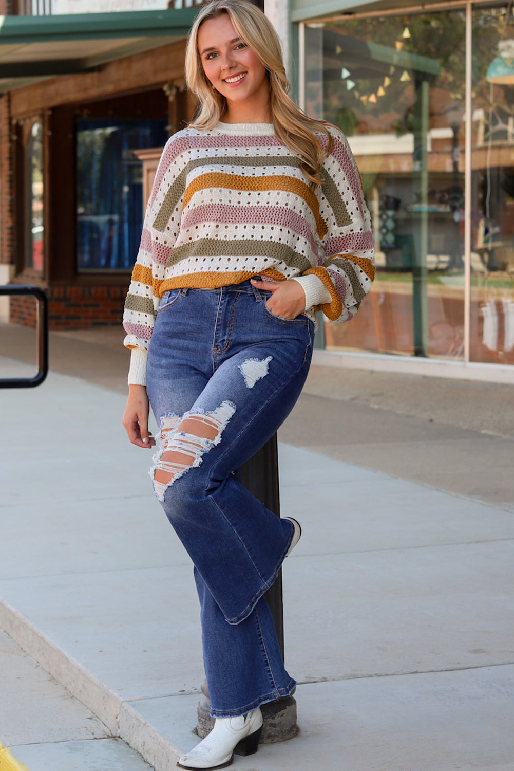 Multicolor Stripe Knitted Sweater