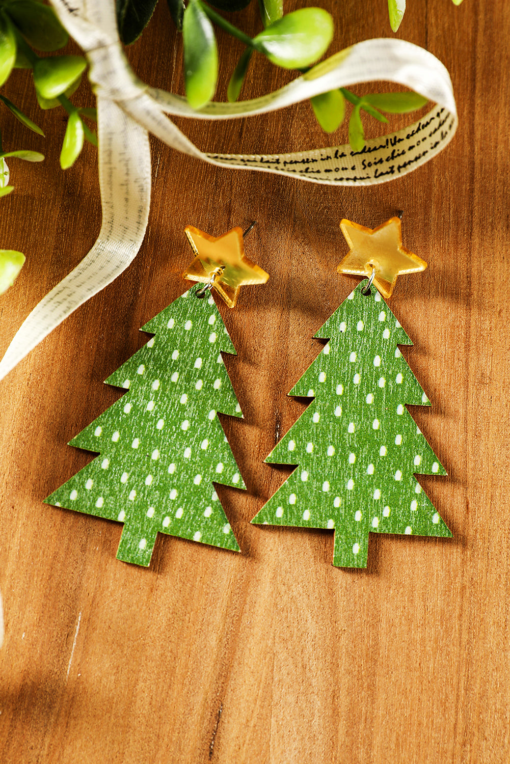 Polka Dot Print Christmas Earrings