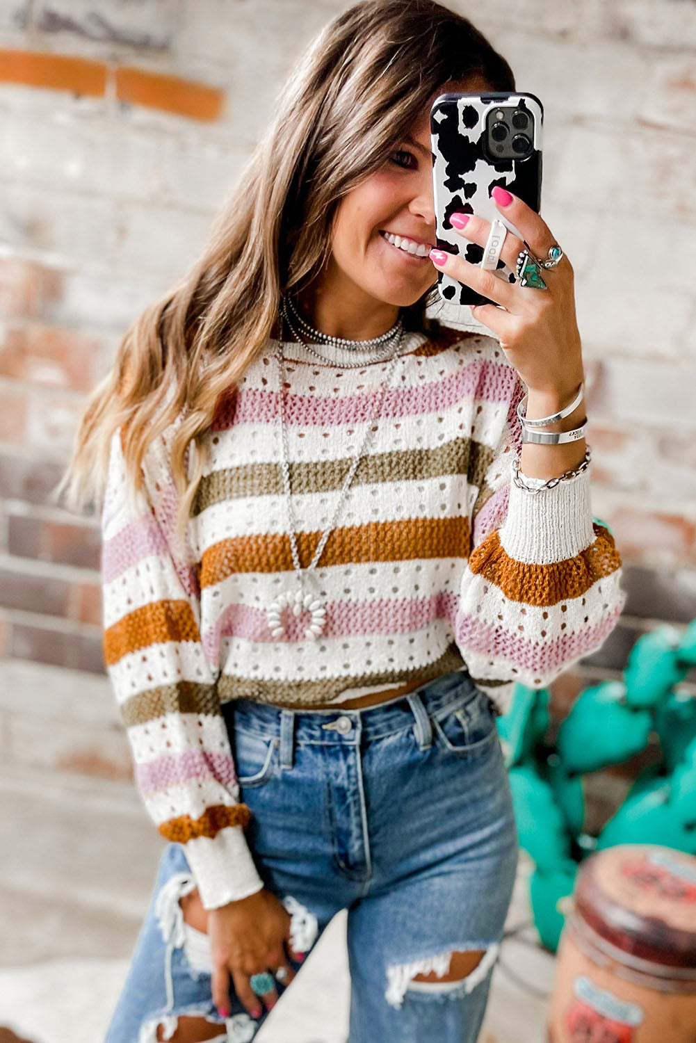 Multicolor Stripe Knitted Sweater