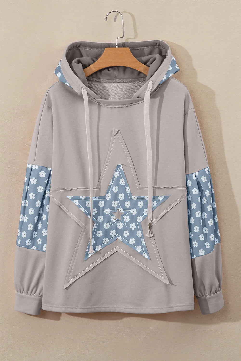 Printed Star Long Sleeve Hoodie