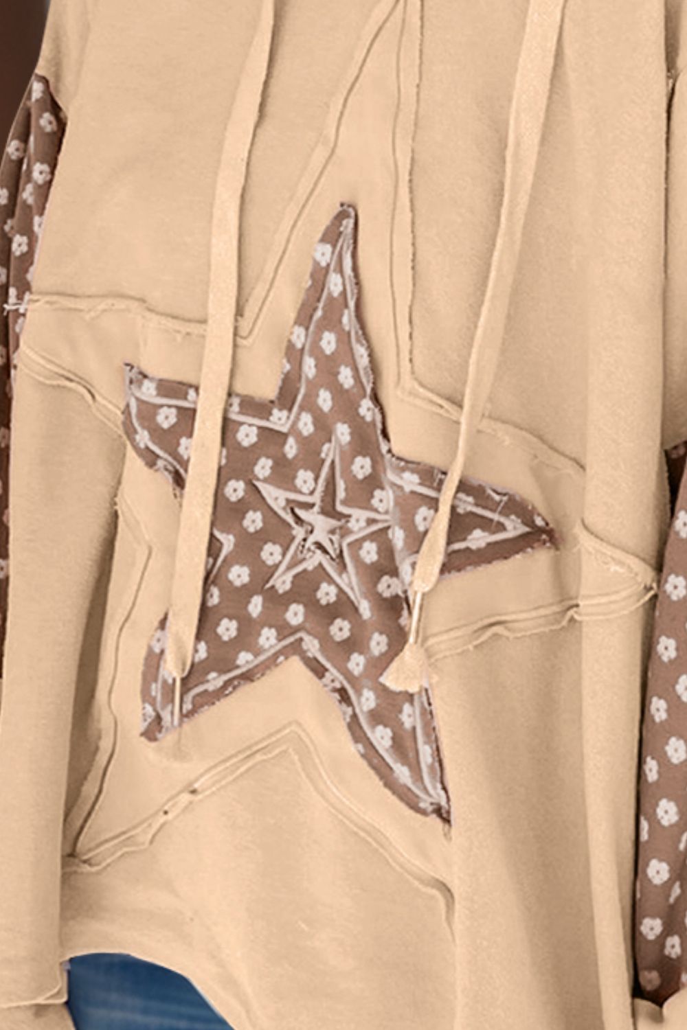 Printed Star Long Sleeve Hoodie