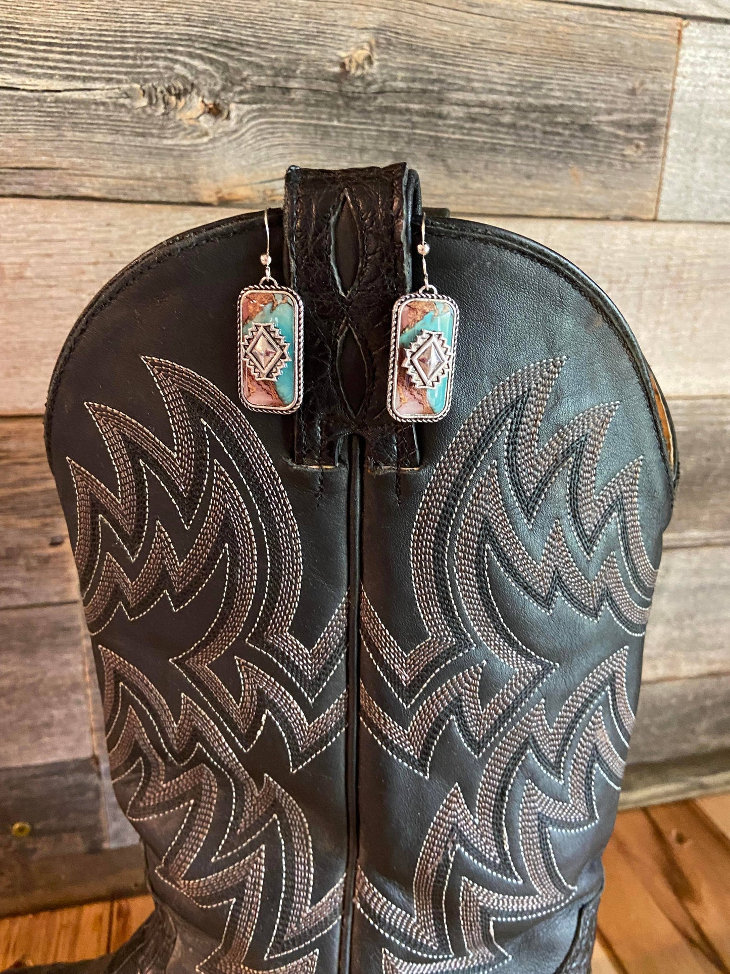 Aztec & Stone Dangle Earrings