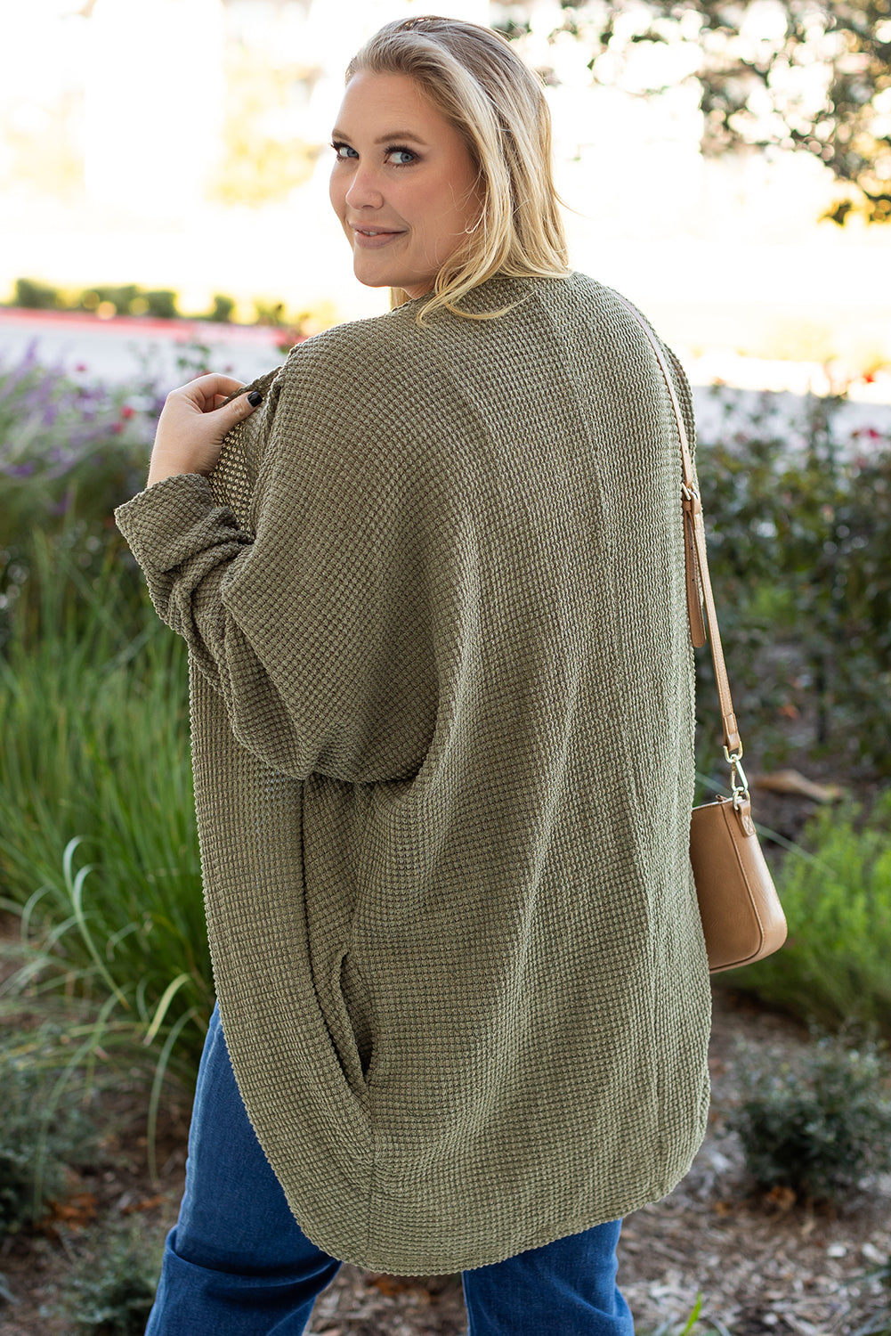 Seagrass Waffle Knit Cardigan