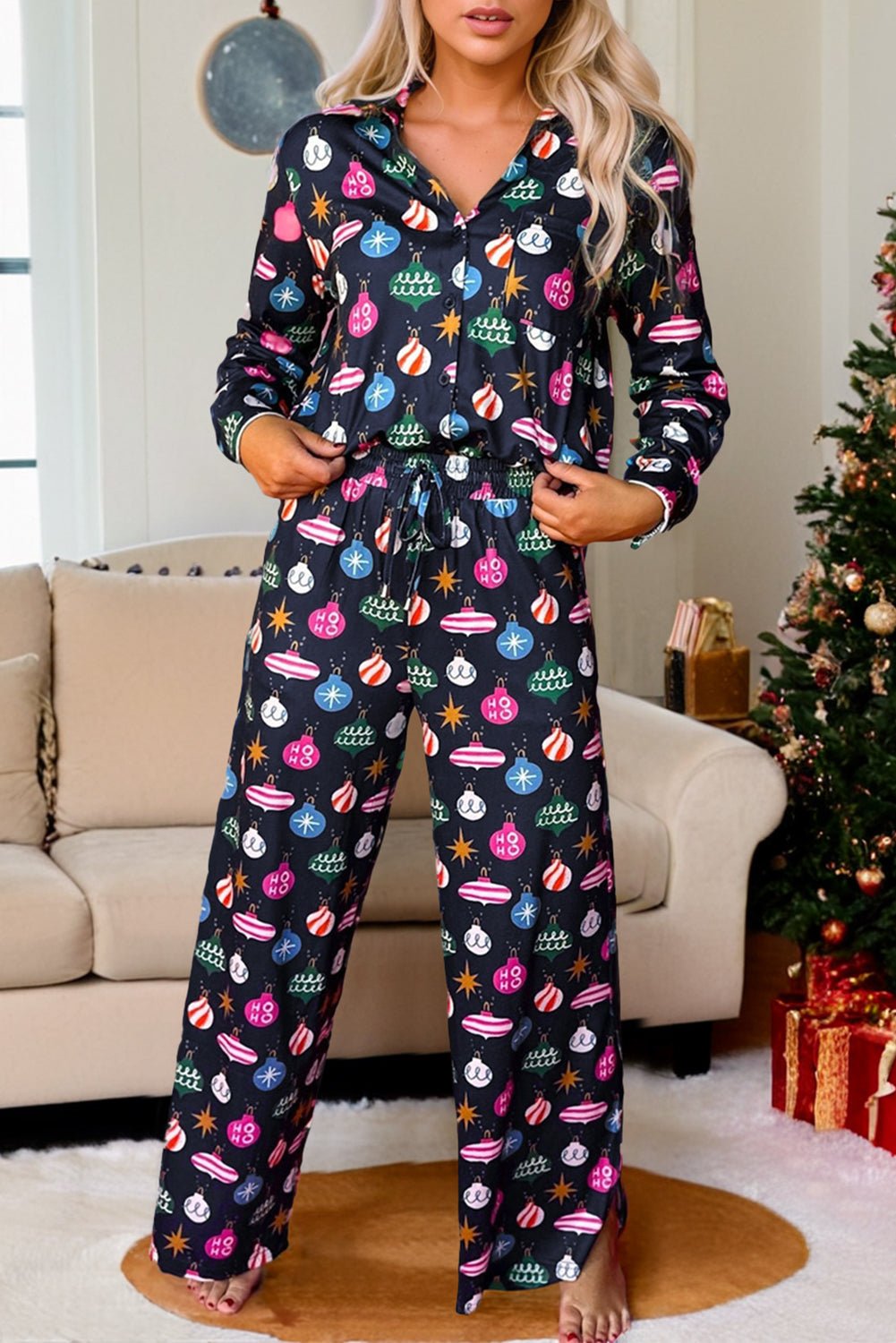 "Deck The Halls" Pajama Set - Earth & Ember Boutique