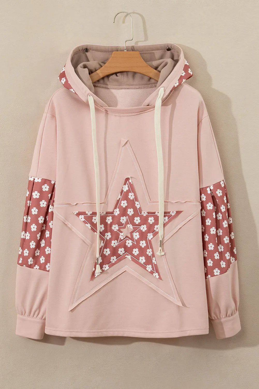 Printed Star Long Sleeve Hoodie