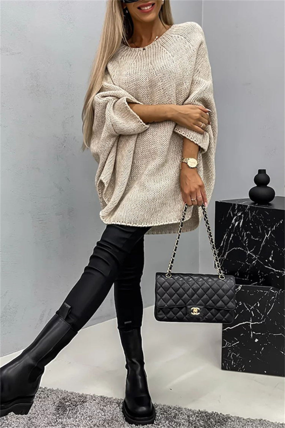 Neutral Batwing Sweater