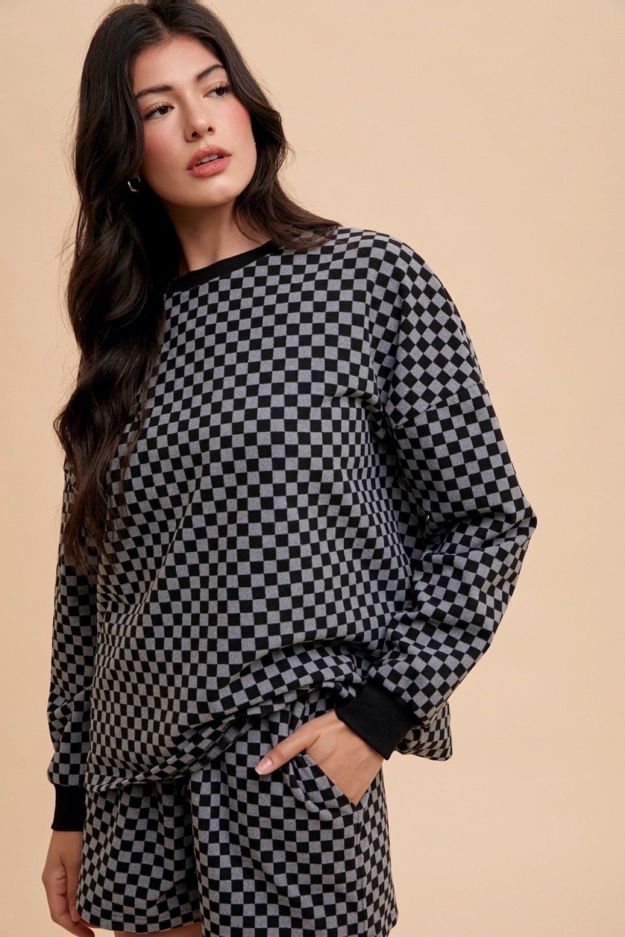 Checkered Top & Shorts Set