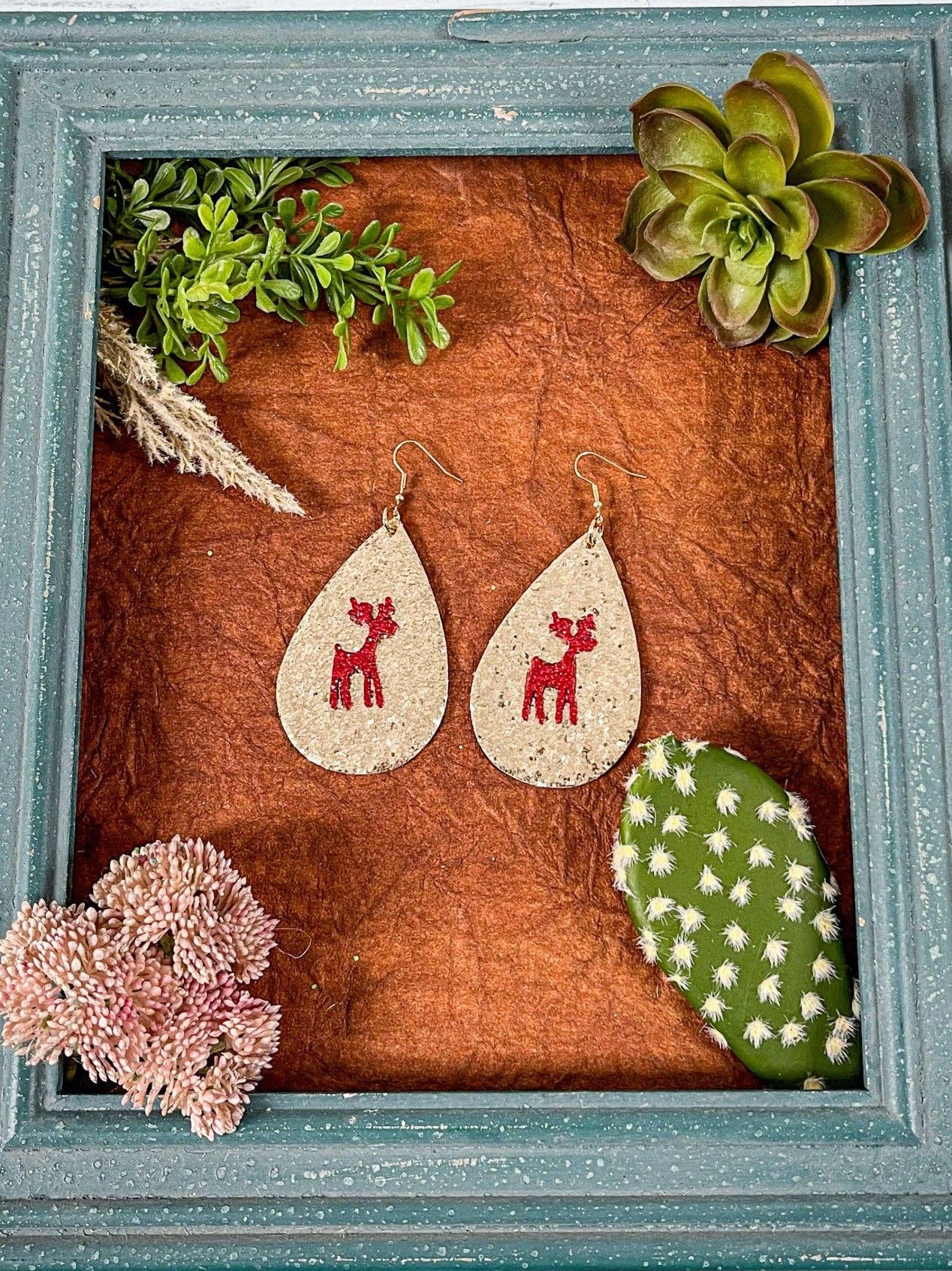 "Reindeer Wonderland" Beaded Earrings - Earth & Ember Boutique