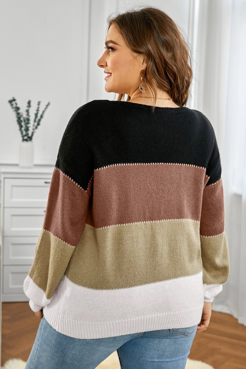 "The Neutrals" Color Block Sweater - Earth & Ember Boutique